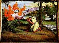 Mo�se en adoration devant le buisson ardent